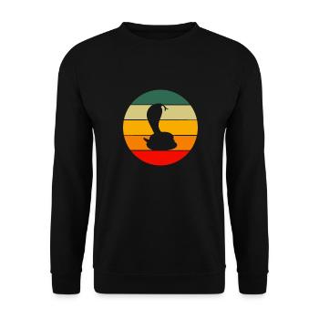 Retro Cobra Snake - Unisex Sweatshirt - black - Front - Alina (178cm) & Michal (187cm)