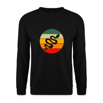 Animal Terrarium Pet Gift Retro Snake - Unisex Sweatshirt - black - Front - Alina (178cm) & Michal (187cm)