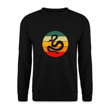 Pet Reptile Predator Gift Retro Snake - Unisex Sweatshirt - black - Front - Alina (178cm) & Michal (187cm)