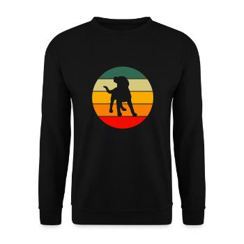 Vintage Dog Pet Gift Retro Labrador - Unisex Sweatshirt - black - Front - Alina (178cm) & Michal (187cm)