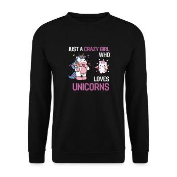 Fantasy Animal Mythical Creature Girl Gift Unicorn - Sweat-shirt Unisexe - noir - Devant - Alina (178cm) & Michal (187cm)