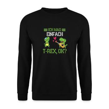 Tierliebhaber Dinosaurier Geschenk Lustiges T Rex - Unisex Pullover - Schwarz - Vorne - Alina (178cm) & Michal (187cm)