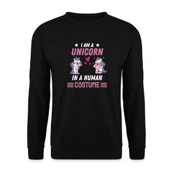 Licorne Costume Party Cadeau Licorne Drôle - Sweat-shirt Unisexe - noir - Devant - Alina (178cm) & Michal (187cm)