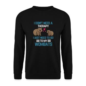 Animal Lovers Australia Animal Gift Wombat - Sweat-shirt Unisexe - noir - Devant - Alina (178cm) & Michal (187cm)