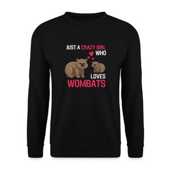 Australia Animal Girl Funny Gift Wombat - Unisex Sweatshirt - black - Front - Alina (178cm) & Michal (187cm)