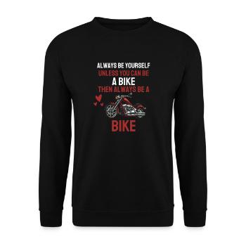 Motorrad fahren Lustiges Geschenk Motorradfahrer - Unisex Pullover - Schwarz - Vorne - Alina (178cm) & Michal (187cm)