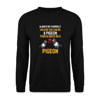 Pigeon Fancier Bird Gift Funny Pigeon - Unisex Sweatshirt - black - Front - Alina (178cm) & Michal (187cm)