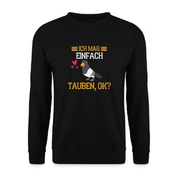 Taubenrennen Lustiges Geschenk Vogel Taube - Unisex Pullover - Schwarz - Vorne - Alina (178cm) & Michal (187cm)