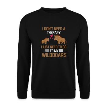 Habitants de la forêt Nature Animal Cadeau Sanglier - Sweat-shirt Unisexe - noir - Devant - Alina (178cm) & Michal (187cm)