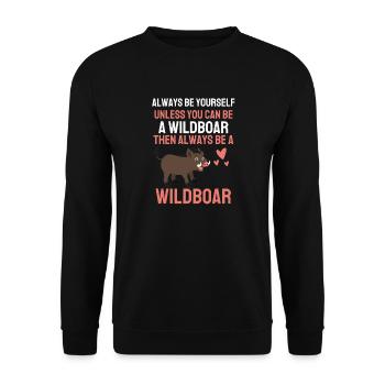 Habitants de la forêt Cadeau animal de forêt Sanglier - Sweat-shirt Unisexe - noir - Devant - Alina (178cm) & Michal (187cm)