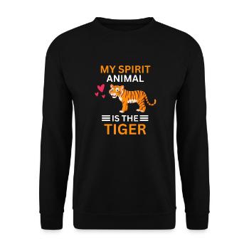 Dschungel Tier Raubtier Geschenk Lustiges Tiger - Unisex Pullover - Schwarz - Vorne - Alina (178cm) & Michal (187cm)