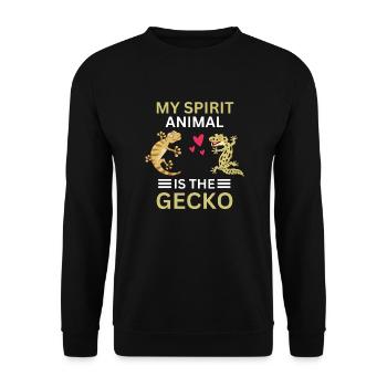 Tropical Animal Lizards Gift Funny Gecko - Unisex Sweatshirt - black - Front - Alina (178cm) & Michal (187cm)