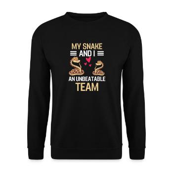 Mon serpent et moi animal cadeau serpent - Sweat-shirt Unisexe - noir - Devant - Alina (178cm) & Michal (187cm)