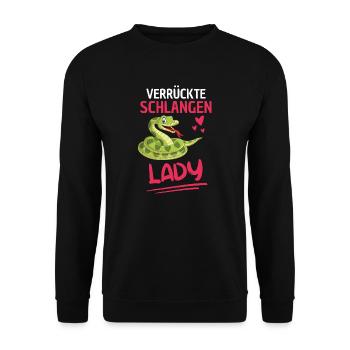 Schlangen Lady Raubtier Frauen Geschenk Schlange - Unisex Pullover - Schwarz - Vorne - Alina (178cm) & Michal (187cm)