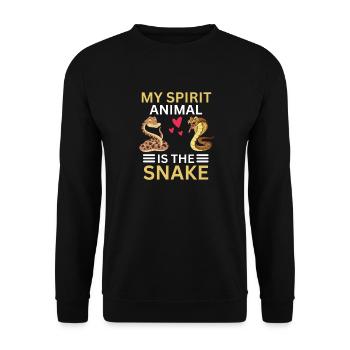 Tropical Predator Gift Funny Snake - Unisex Sweatshirt - black - Front - Alina (178cm) & Michal (187cm)