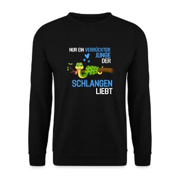 Raubtier Jungen Exotisches Tier Geschenk Schlange - Unisex Pullover - Schwarz - Vorne - Alina (178cm) & Michal (187cm)