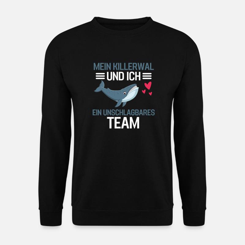 Tierliebhaber Killerwal Geschenk Lustiges Wal - Unisex Pullover - Schwarz