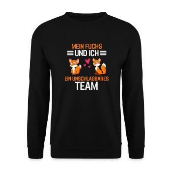 Fuchs Wald Tierliebhaber Geschenk Natur Fuchs - Unisex Pullover - Schwarz - Vorne - Alina (178cm) & Michal (187cm)