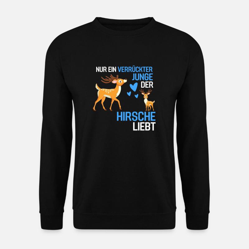 Waldtier Jungen Tierliebhaber Geschenk Hirsch - Unisex Pullover - Schwarz