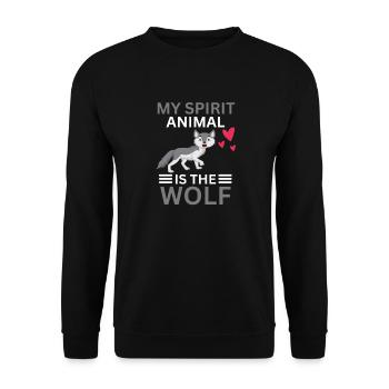 Wald Tier Tierliebhaber Geschenk Lustiges Wolf - Unisex Pullover - Schwarz - Vorne - Alina (178cm) & Michal (187cm)