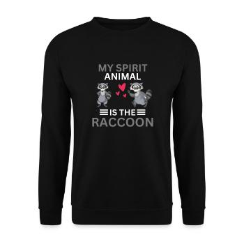 Woodland Animal Animal Lover Gift Funny Raccoon - Unisex Sweatshirt - black - Front - Alina (178cm) & Michal (187cm)