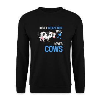 Juste un garçon fou agriculteur animal cadeau vache - Sweat-shirt Unisexe - noir - Devant - Alina (178cm) & Michal (187cm)