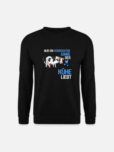 Junge Bauernhof Tier Jungen Bauer Geschenk Kuh - Unisex Pullover - Schwarz
