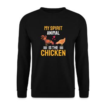 Farm Animal Farmer Gift Funny Chicken - Unisex Sweatshirt - black - Front - Alina (178cm) & Michal (187cm)