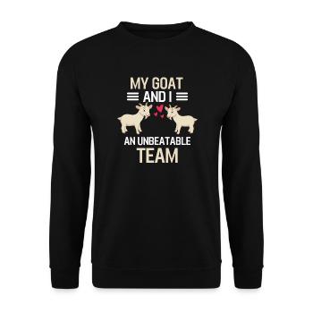 My Goat and I Farm Animal Gift Goat - Unisex Sweatshirt - black - Front - Alina (178cm) & Michal (187cm)