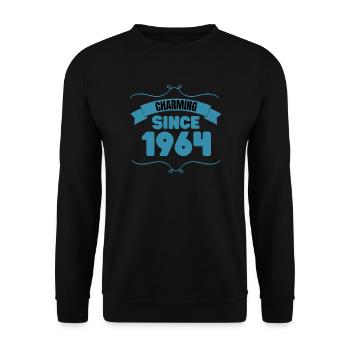 59. Geburtstags Party Geschenk Charmant seit 1964 - Unisex Pullover - Schwarz - Vorne - Alina (178cm) & Michal (187cm)