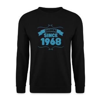 55th Birthday Party Gift Charming since 1968 - Unisex Sweatshirt - black - Front - Alina (178cm) & Michal (187cm)