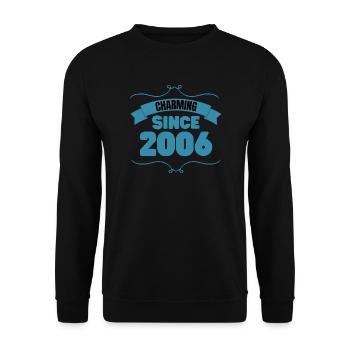 17th Birthday Party Gift Charming since 2006 - Unisex Sweatshirt - black - Front - Alina (178cm) & Michal (187cm)