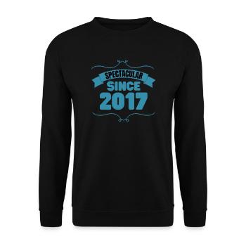 6th birthday gift Spectacular since 2017 - Unisex Sweatshirt - black - Front - Alina (178cm) & Michal (187cm)