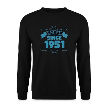 72nd birthday gift Spectacular since 1951 - Unisex Sweatshirt - black - Front - Alina (178cm) & Michal (187cm)