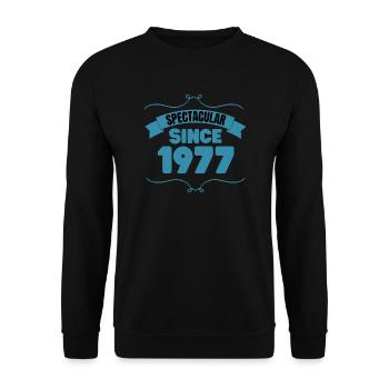 Cadeau du 46e anniversaire Spectaculaire depuis 1977 - Sweat-shirt Unisexe - noir - Devant - Alina (178cm) & Michal (187cm)