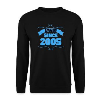 18. Geburtstag Geschenk Unglaublich seit 2005 - Unisex Pullover - Schwarz - Vorne - Alina (178cm) & Michal (187cm)