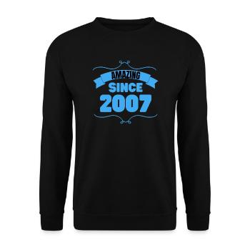 Cadeau 16e anniversaire Incroyable depuis 2007 - Sweat-shirt Unisexe - noir - Devant - Alina (178cm) & Michal (187cm)