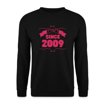 14. Geburtstag Geschenk Unglaublich seit 2009 - Unisex Pullover - Schwarz - Vorne - Alina (178cm) & Michal (187cm)