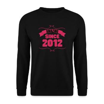 11. Geburtstag Geschenk Unglaublich seit 2012 - Unisex Pullover - Schwarz - Vorne - Alina (178cm) & Michal (187cm)