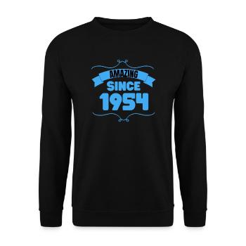 69. Geburtstag Geschenk Unglaublich seit 1954 - Unisex Pullover - Schwarz - Vorne - Alina (178cm) & Michal (187cm)
