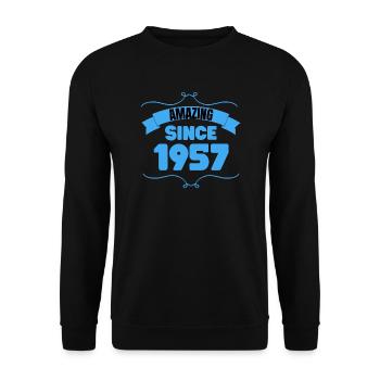 Cadeau du 66e anniversaire Incroyable depuis 1957 - Sweat-shirt Unisexe - noir - Devant - Alina (178cm) & Michal (187cm)