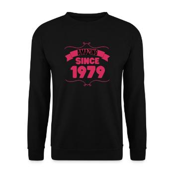 Cadeau du 44e anniversaire Incroyable depuis 1979 - Sweat-shirt Unisexe - noir - Devant - Alina (178cm) & Michal (187cm)