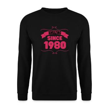 Cadeau du 43e anniversaire Incroyable depuis 1980 - Sweat-shirt Unisexe - noir - Devant - Alina (178cm) & Michal (187cm)