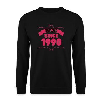 Cadeau du 33e anniversaire Incroyable depuis 1990 - Sweat-shirt Unisexe - noir - Devant - Alina (178cm) & Michal (187cm)