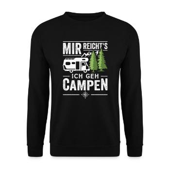 Mir Reichts Ich Geh Campen Wohnmobil Camping - Unisex Pullover - Schwarz - Vorne - Alina (178cm) & Michal (187cm)