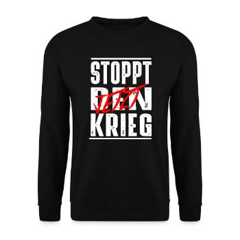 Frieden schaffen - Unisex Pullover - Schwarz - Vorne - Alina (178cm) & Michal (187cm)