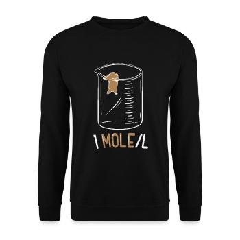 Une mole par litre Drôle Chimie Geek Physics Nerd - Sweat-shirt Unisexe - noir - Devant - Alina (178cm) & Michal (187cm)