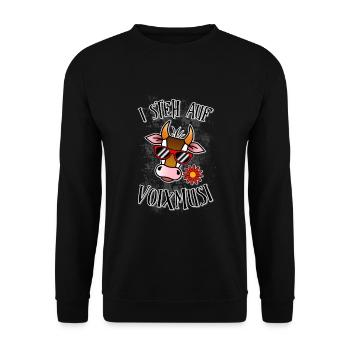 I steh auf Voixmusi - Unisex Pullover - Schwarz - Vorne - Alina (178cm) & Michal (187cm)