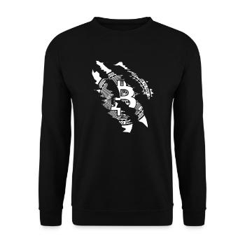 Crypto-monnaie Bitcoin Art - Sweat-shirt Unisexe - noir - Devant - Alina (178cm) & Michal (187cm)