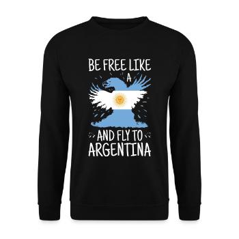 Argentine Drapeau Amérique du Sud Drapeau argentin - Sweat-shirt Unisexe - noir - Devant - Alina (178cm) & Michal (187cm)